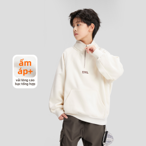 zosee | Áo Hoodie Cổ Đứng Kéo Dây Cho Bé Trai