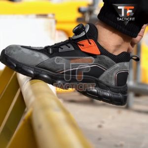 รองเท้าเซฟตี้หัวเหล็ก Safety sneakers รุ่น MertroFlex ระบบปุ่มหมุนล็อค น้ำหนักเบาพื้นเสริมเคฟล่าใส่ได้ทั้งผู้หญิงผู้ชาย