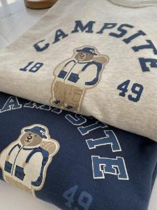 2023 New Arrival Spring and Autumn Genuine Goods Big Brand Export Chic Younger Pullover Female New Autumn Embroider Bear Tops