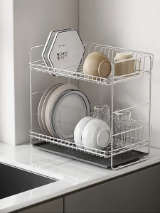 Solaze 304 Stainless Steel Dish Drainer Rack with Utensil Holder for Kitchen Countertop Kitchen Organization