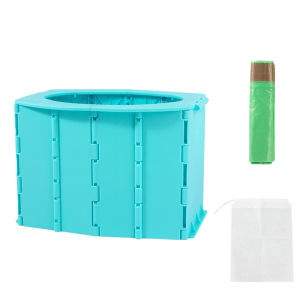 ที่นั่งกระโถนแบบพกพาสำหรับเด็กวัยหัดเดินที่นั่งฝึกขับถ่ายแบบพับได้สำหรับเดินทางพร้อมถุงทำความสะอาดสำหรับที่นั่งกระโถนสำหรับเดินทางแคมป์ปิ้ง