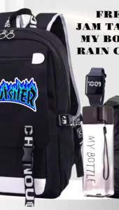 Js Stlye Tas Sekolah Uniseks Tas Ransel Bahu Ganda Tas Laptop Mochila THRASHER 4R 0101