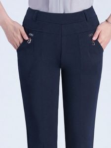 High Waist Straight Leg Pants Summer Thin Casual Womens Loose Fit Elastic Waist Spring Autumn plus Size Mom Jeans