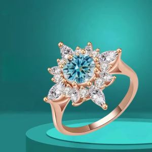 2 Carat Flower Design Moissanite Engagement Ring Suitable For Women S925 Sterling Silver Elegant And Exquisite Design Noble