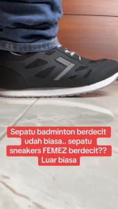 Femez Lite Berlin Sepatu Casual Pria Hitam List Abu Hitam Polos Bigsize 39-48 Sneakers Sekolah Kets
