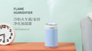 Tin Can Drink Rechargeable Wireless Car/Room Flame Humidifier LA-0609-8
