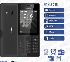 HP NOKIA 216 BARU [GARANSI 1 TAHUN] - Memori Musik Kamera Bluetooth Radio MP3 Micro SD