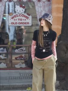 Casual Long Sleeve T-Shirt Womens Spring Summer New Style Patchwork Versatile Unique Beautiful Top Commute Style Creative Pattern