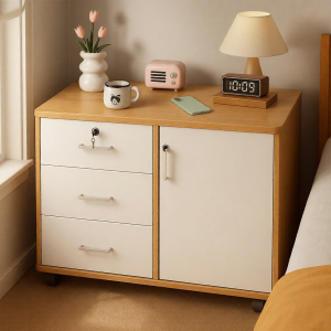ZHUOHE | Lockable Portable Modern High-capacity Bedside Cabinet