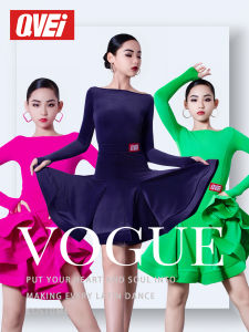 QVEi | Latin Dance Costume For Girls New Silk Velvet Design