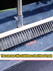 20/30/40cm Stainless Steel Wire Brooms Floor Brush Heavy Duty Mop For Pool Garage Patio Garden Moss