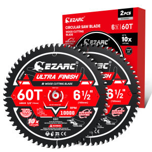 EZARC 6-1/2 Inch Circular Saw Blade 24T/40T/60T 2pcs FRAMING Blades for Cutting Wood Nail-Embedded Wood Ultra-Thin 1.5mm Kerf