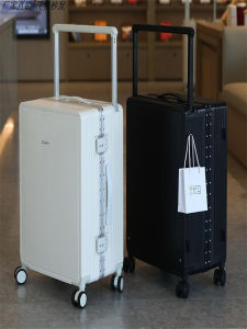 Large Capacity Mens Luggage Lock Buckle Style Pink 2025 New Model Wide Pull Rod Carry-On Suitcase 26 Inches Urban Simple Style