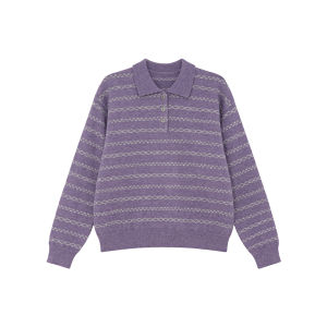 NIHAOKANONG | Áo Sweater Knit Cổ Polo Thiết Kế Rộng Rãi Mềm Mại
