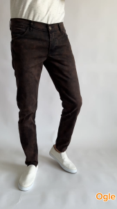 กางเกงชิโน่ เข้ารูป กางเกงขายาวผู้ชาย ขายาวทรงเดฟ ผ้าคอตตอนยืด ฟอกสนิม นุ่มมากสีไม่ตก No.go-up 7435012