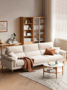 2025 New Fabric Sofa Luxury Three-Seater Leather High-Tech Living Room Furniture White Cat Scratch Proof Home Use Sofa