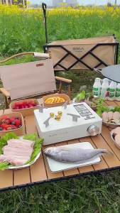 1pc Korean BBQ Grill Pan Medical Stone Coating Non-stick Marble Camping Round Griddle with Handle for BakingGrillBBQ