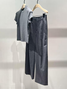 SHANGSHA | Summer Elegant Gray Suit Pants