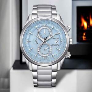 ĐỒNG HỒ NAM CHÍNH HÃNG Citizen AT8260-85M Eco-Drive Global Radio-Controlled Ice Blue Dial Silver Stainless Steel For Men