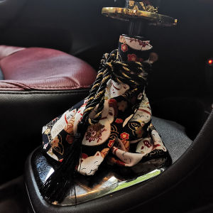 JDM Auto Gear Cover Shift Knob Cover Modified General Personality Gear Lever Decoration Set Creative National Fashion Gear Lever Dirt-Proof Cover