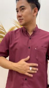 Kemeja pria Lengan pendek Hem cowok Polos formal casual BOYI TOP MAN
