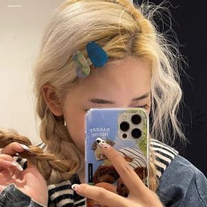 กิ๊บติดผมทรงปากเป็ดสีสันสดใส สไตล์ฝรั่งเศส ทรงเรียบง่าย กิ๊บติดผมแบบแบน กิ๊บติดผมทรงหน้าม้าแบบเรียบง่าย กิ๊บติดผมสำหรับผมหนา