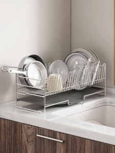BANGJIE | 304 Stainless Steel Narrow Dish Drying Rack Kitchen Organizer