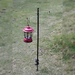 1.5m Camping Lamp Pole Double Hanger Adjustable Foldable Lantern Stand Outdoor Camping Picnic Tiang Gantung Lampu 野营灯架