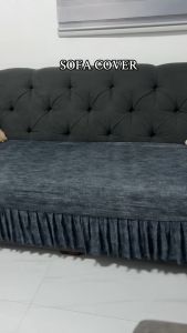 Modern Floral Elastic Sofa Slipcover with Skirt - Washable Removable Universal Fit Protector for Dining Room