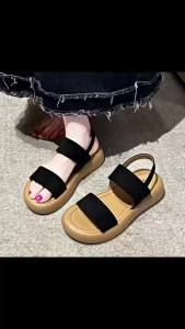Womens Elastic Strap Platform Sandals 2026 Summer New Open Toe Casual Shoes Comfortable Non-slip Thick Sole Beach Sandals