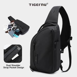 TIGERNU | Tigernu Fashion Crossbody Bag Men Casual Bag For 11inch Tablet Water Repellent TPU Chest Bag For Male Outdoor Cycling Side Bag