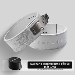 FitterGear | Đai Hỗ Trợ Đẩy Tạ Nút Bấm Nhanh Da Bò