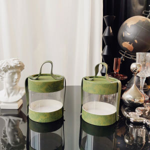 Transparent round Wedding Candy Box Handheld PVC Baking Gift Box Retro Print Bridal Shower Favor Box Chinese Style Cardboard