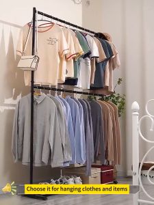 2Layer Strong Steel Structure Hanging Organizer Rack | Ampaian baju | Hanger Baju | Hanger Baju | Penyidai Baju 晾衣架
