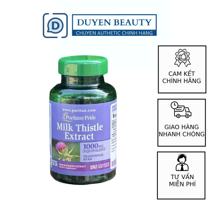 Viên Uống Bổ Gan Thải độc Gan Milk Thistle Extract 1000mg Mỹ 180 Viên