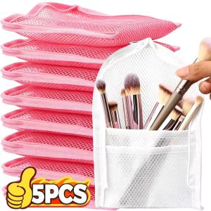 5Pcs Portable Free-standing EVA Toiletry Organiser Makeup Brush Travel Storage Pouch Bathroom Wash Pack Cosmetic Bag with Zip Hook