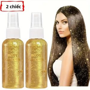 2 Chiếc Xịt Lấp Lánh Đa Năng Trang Điểm Lấp Lánh Cho Cơ Thể & Mặt Làm Nổi Bật Xịt Sáng Bóng Cho Tiệc Hộp Đêm Xương Đòn 80Ml
