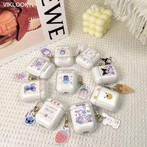 VICLOOK Headset Bluetooth inpods 12 TWS Earphone True Wireless Stereo HIFI Sentuh Earbud i12 Dengan TPU Casing Kartun Lucu Transparan