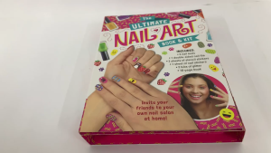 The Ultimate Nail Art Book & Kit with tools stencils stickers glitter & book