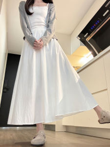 Elegant White A-Line Mini Skirt for Women High Waist Ballet Style Spring Summer New Arrival Korean Fashion Long Skirt