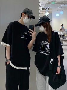 Áo Thun Cotton Dáng Rộng Mùa Hè Tay Ngắn Thiết Kế Sáng Tạo Cho Cặp Đôi Thời Trang Thường Ngày Phong Cách Đường Phố