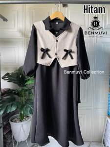 Gamis Anak Perempuan Terbaru 2025 Gamis Rompi Knit Couple ibu dan Anak