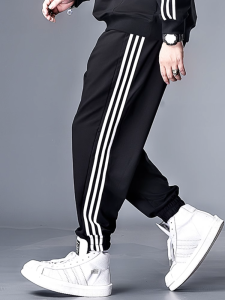 plus Size Mens Sport Pants Casual Loose Fit Three Stripe Leisure Trousers Trendy plus Size Long Pants Big Size Men Trousers