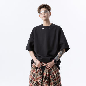 American Style Cleanfit Metal Short Sleeve T-Shirt Mens Loose Casual Inner Wear Half Sleeve Breathable Polyester Fiber