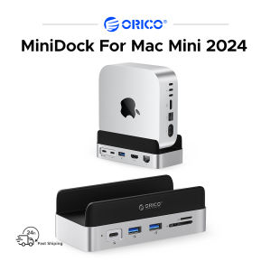 ORICO MiniDock 10-In-1สำหรับ MaMini M4และ M4 Pro USB3.2 Gen2 512GB/1 Tb/ 2 Tb/ 4TB 10Gbps การถ่ายโอนข้อมูล PD100W USB-C พอร์ตพร้อมขาตั้ง10พอร์ต