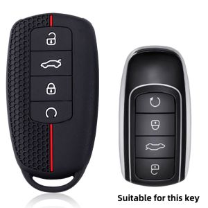 Ốp Bảo Vệ Chìa Khóa Xe Silicon Toàn Diện Cho Chery Omoda C5 E5 C9 5 9 EV PHEV 2024 2025 Kèm Móc Khóa Phụ Kiện