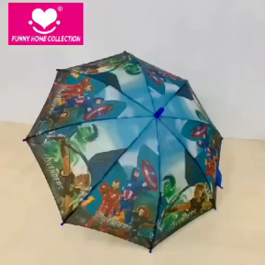 Funny Home - Kids Umbrella - Avengers Character Design - Auto Open Straight Bone