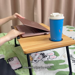 AIODIY 5-Level adjustment Folding Laptop Desk Table/mini Desk Study Table Sofa Table with Cup Holder