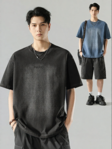 Wood soon | Retro Gradient Loose Fit Cotton T-Shirt