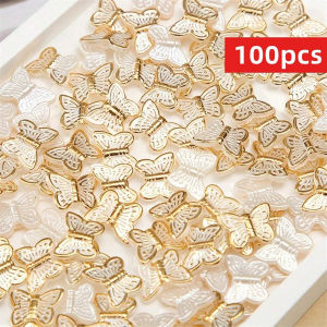 14mm 100pcs White Butterfly Shaped Acrylic Beads Suitable for DIY Various Bracelets Necklaces for Jewelry Accessories
